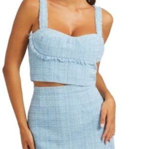 Guess Women's Emily Tweed Cropped Bustier Top